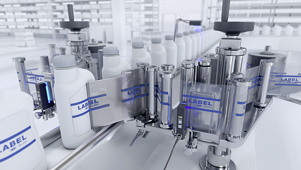 Automatic labeling machine for industrial labeling tasks