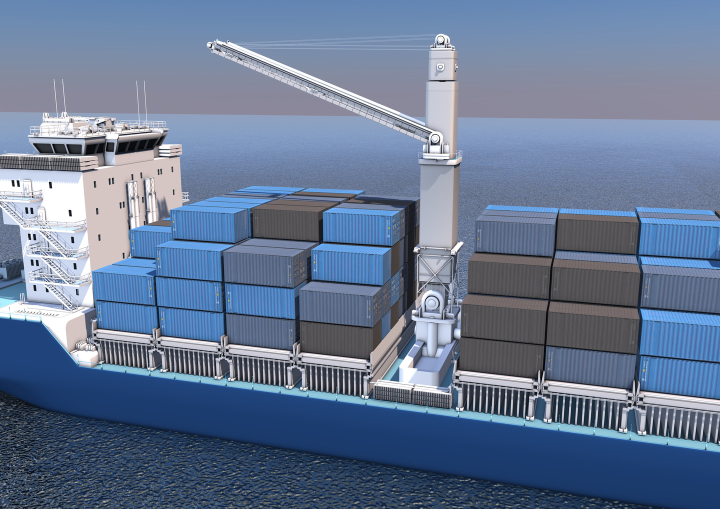 Deck crane on a ship - port solution page